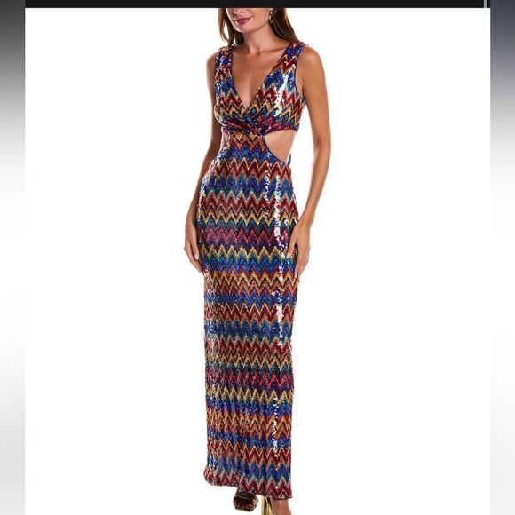 $795 Ramy Brook sequence it out Teah Gown NWT size 0 - Picture 10 of 13